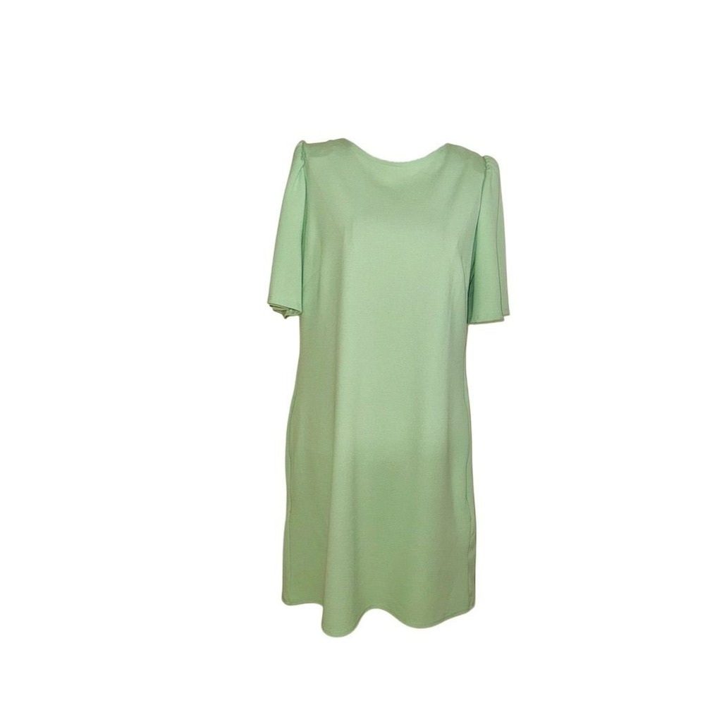 Carole Christian bow back Women's M Sage Green Tunic Dress midi preppy Sunday